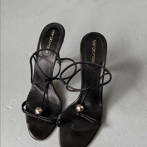 Sergio Rossi Black Heels with Gold Accents